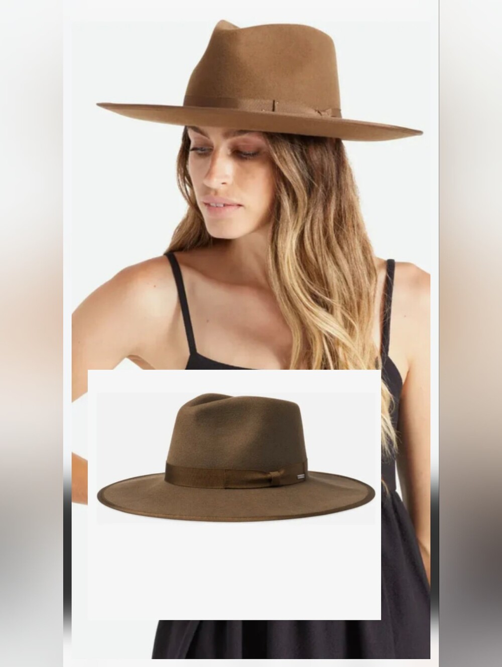 Brixton Jo Rancher Desert Palm Wide-Brim Wool Fedora Hat Large Western Boho NWT